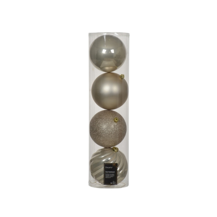 Kerstballenmix Decoris Parelmoer koker à 4 stuks