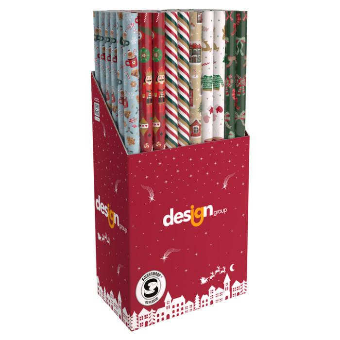 Inpakpapier Kerst 200x70cm assorti