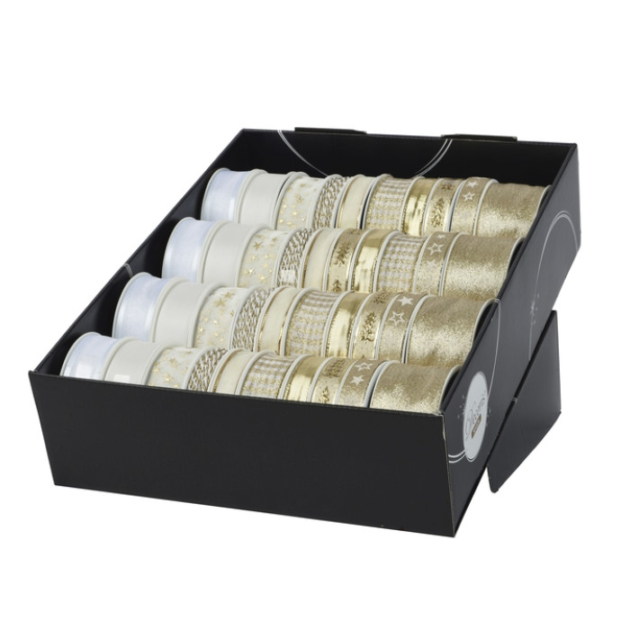 Lint Decoris polyester goud/parelmoer assorti