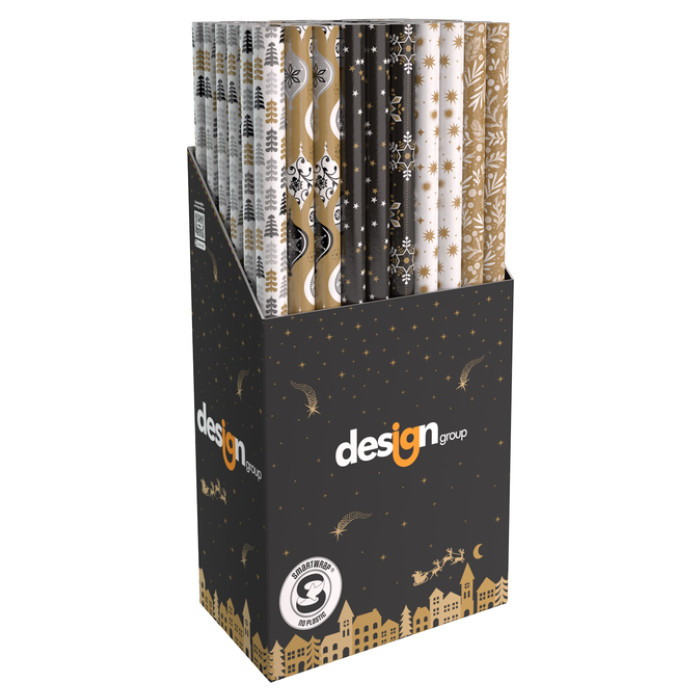 Inpakpapier Kerst Elegance 200x70cm assorti